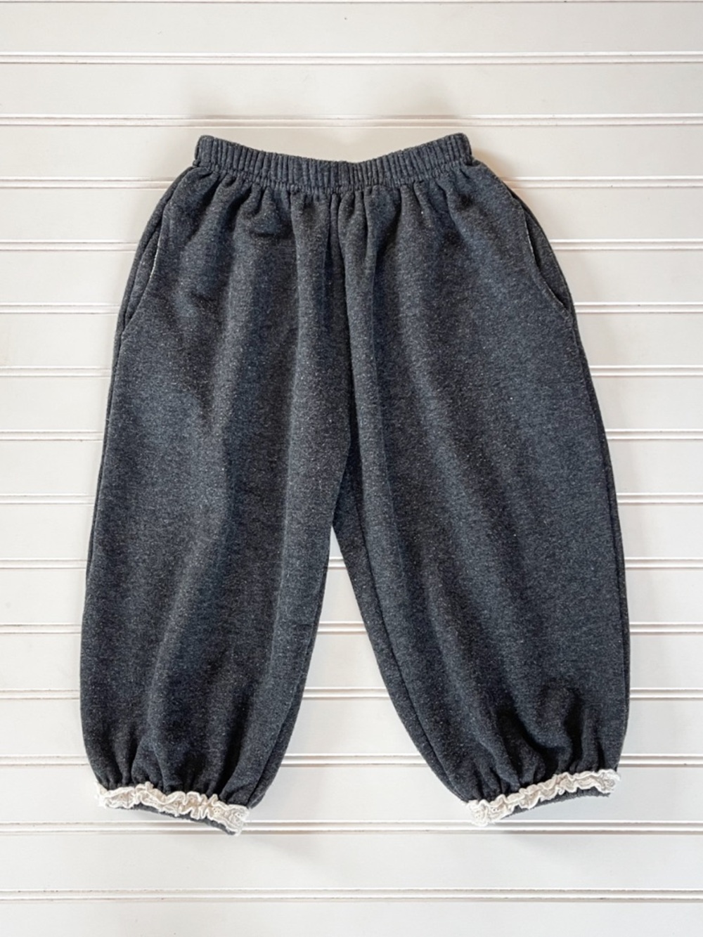 VGUC Charcoal Gray French Terrycloth Comfy Cozy Euro Style Bubble Jogger Pants